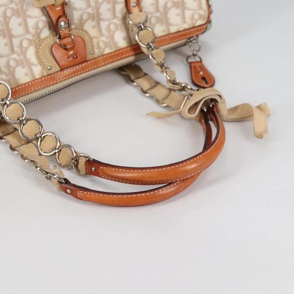 DIOR Trotter Canvas Romantic Hand Bag Pvc Beige Silver - Picture 8 of 13